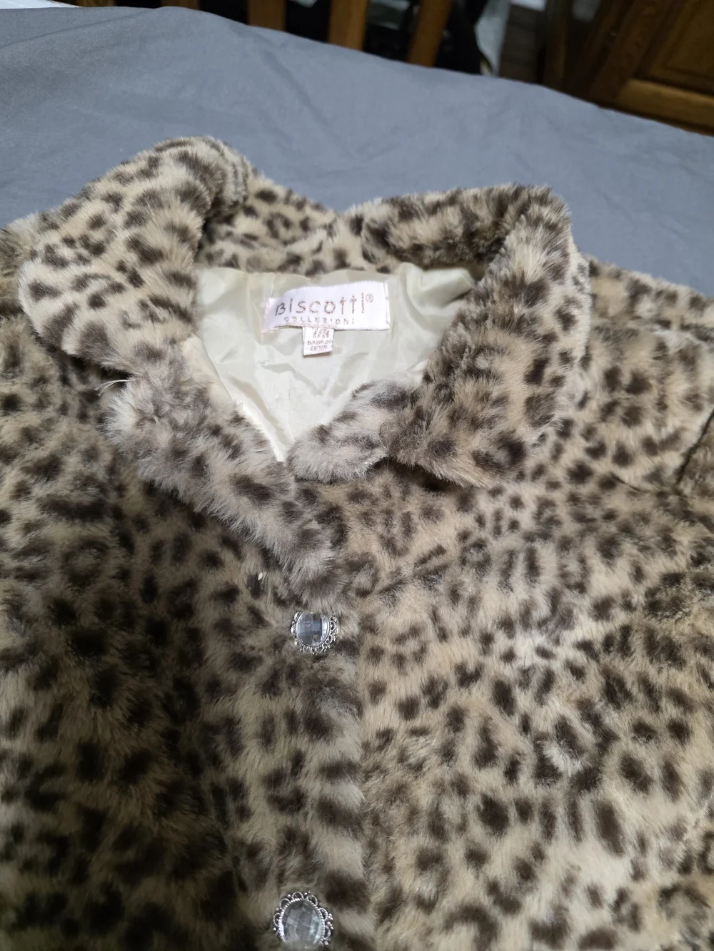 Biscotti Girls' Leopard Faux-Fur Coat Jacket - Brown